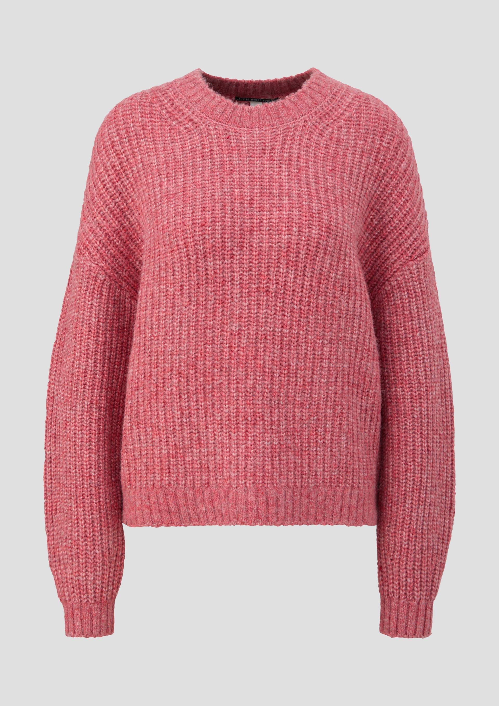 QS - Strickpullover mit überschnittenen Schultern, Damen, Rosa von QS