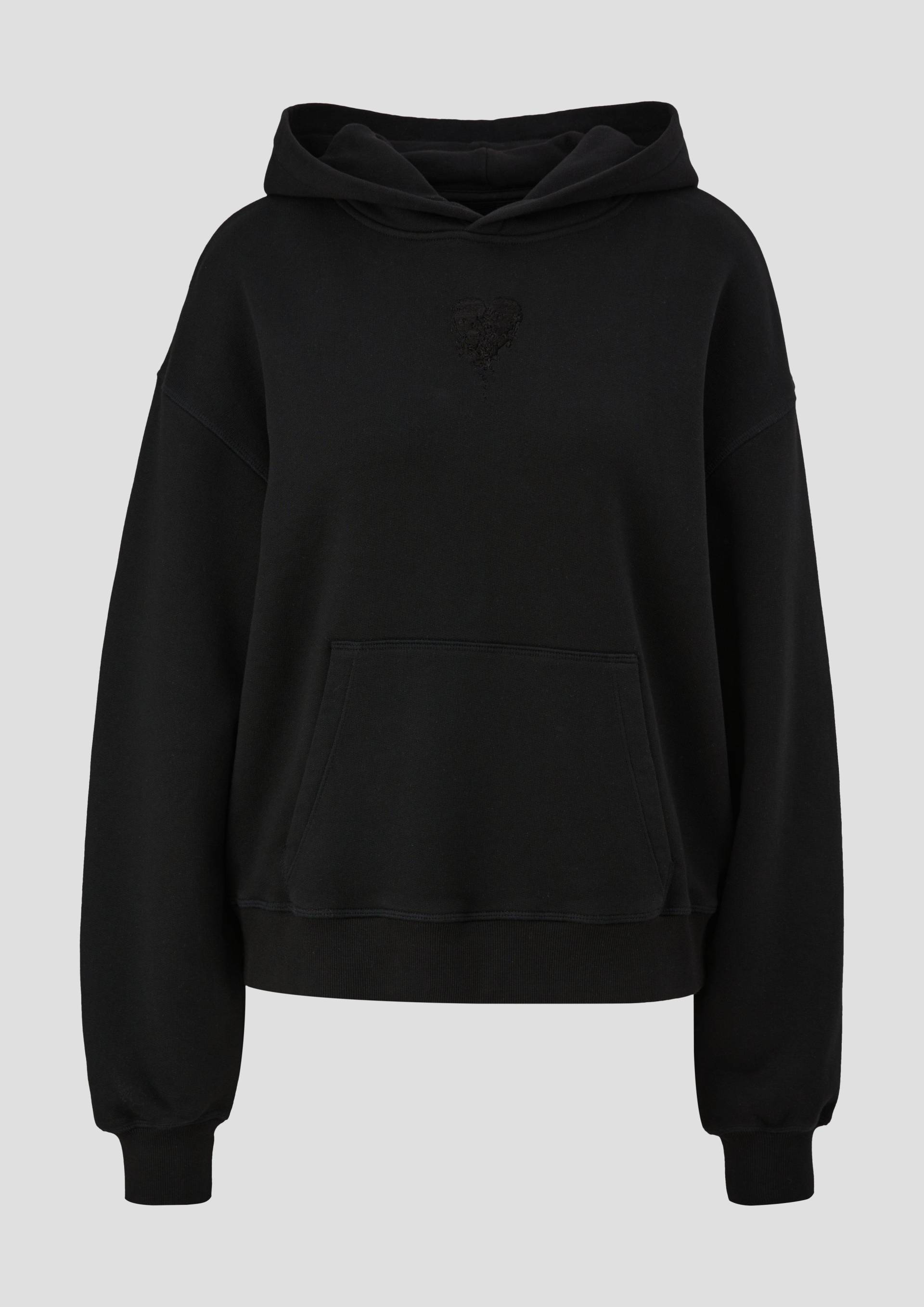 QS - Sweat-Hoodie mit Stitching | QS x ELIF, Damen, schwarz von QS