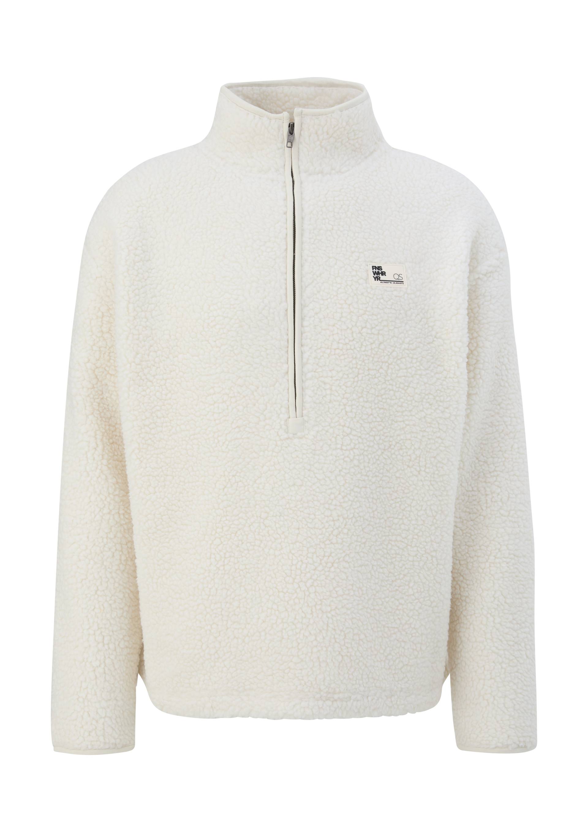 QS - Sweatshirt aus Teddy, Herren, Beige von QS