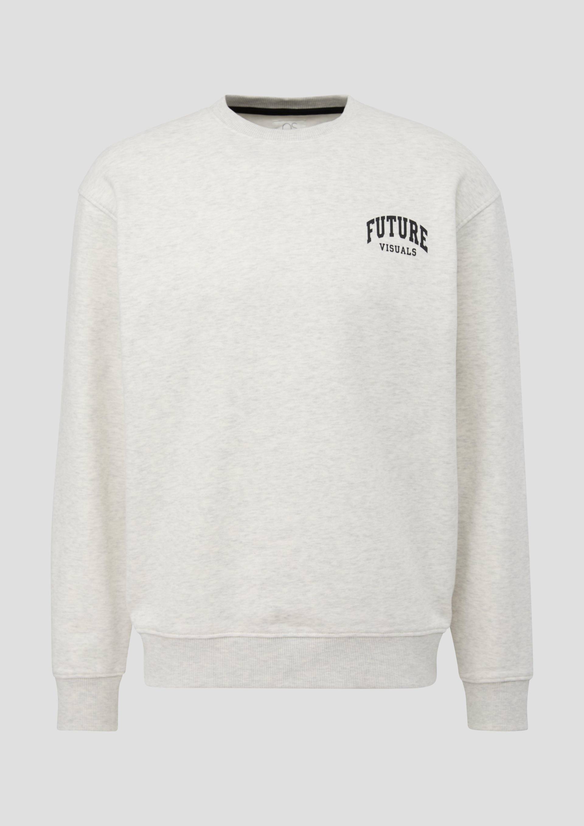 QS - Sweatshirt mit großem Rückenprint, Herren, weiß von QS