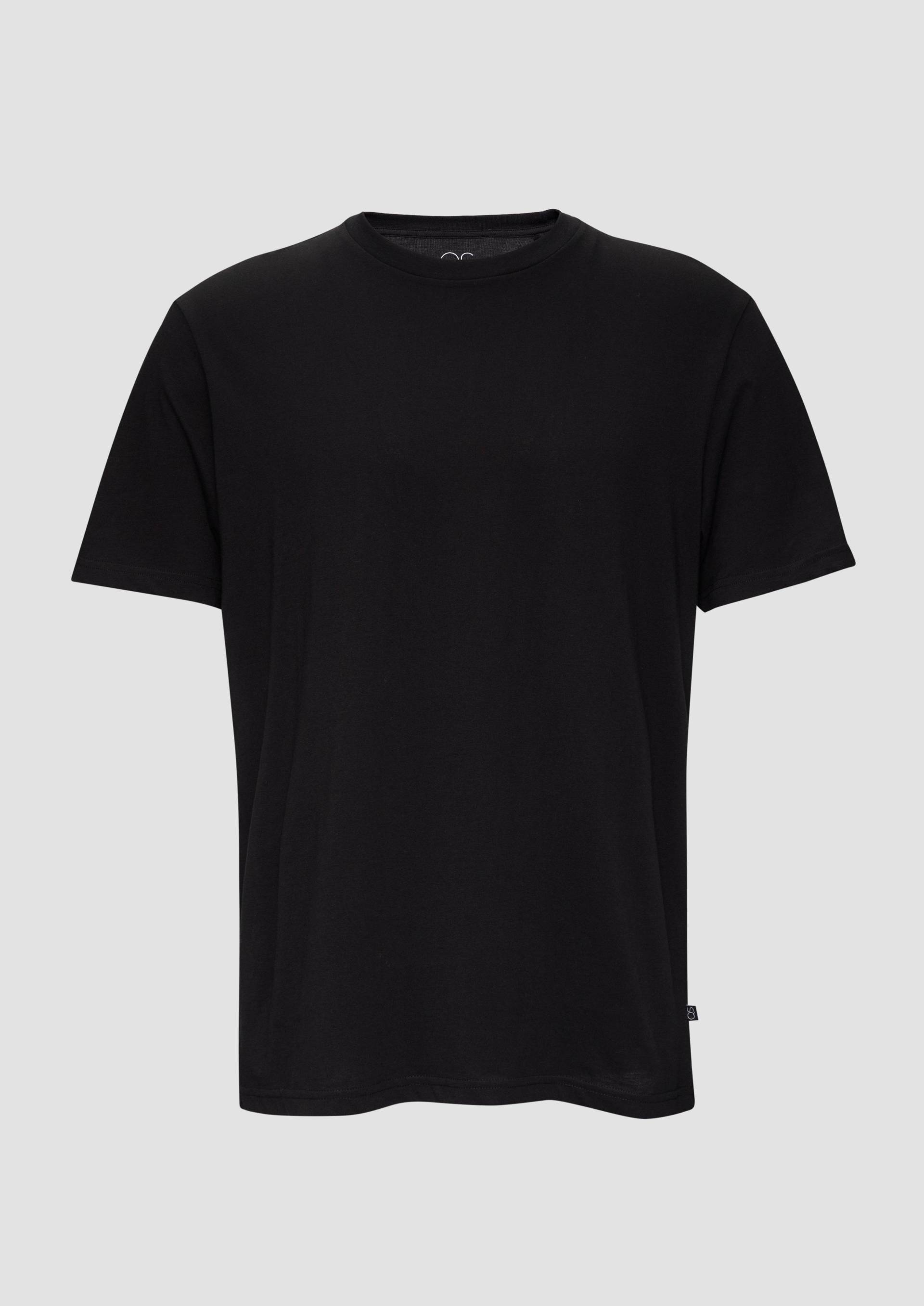 QS - T-Shirt mit Rundhalsausschnitt, Herren, schwarz von QS