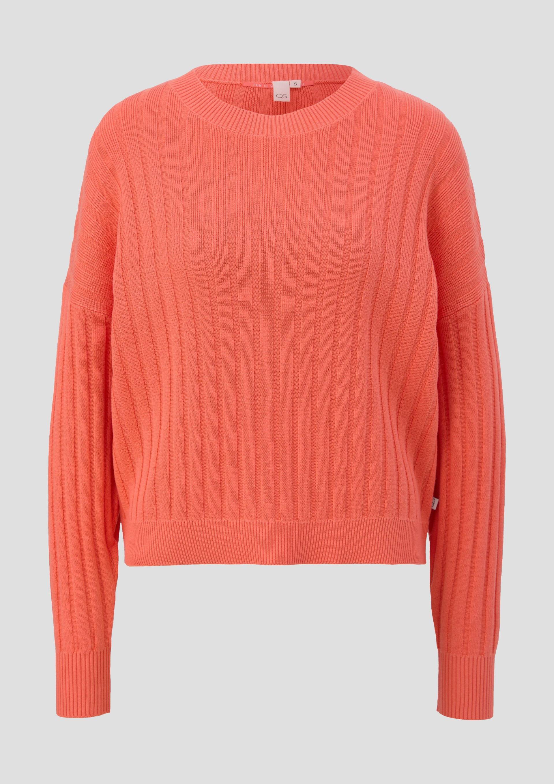 QS - Weicher Strickpullover aus Baumwollmix, Damen, Orange von QS