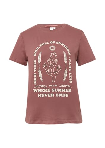 Baumwoll T-Shirt mit Frontprint Lavendel XXL von QS