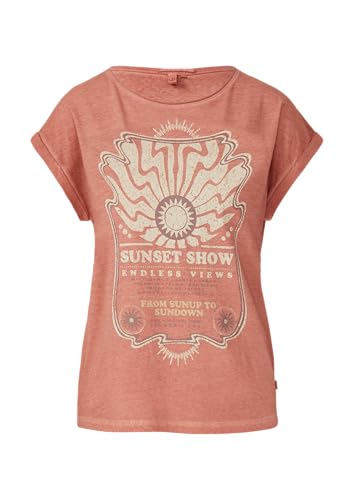 Gewaschenes T-Shirt mit Frontprint Papaya XL Gewaschenes T-Shirt mit Frontprint Papaya XL von QS