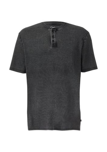 Henley Shirt mit Rippstruktur schwarz M von QS