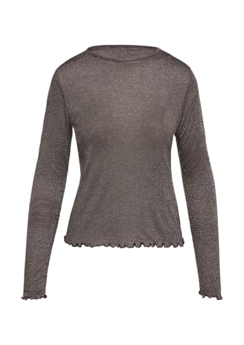 Jersey-Shirt mit Glitzergarn aubergine XS von QS