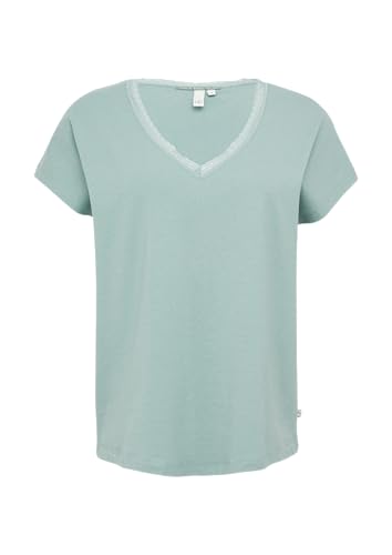 Modalmix-Shirt mit Spitzenblende salbeigrün S von QS