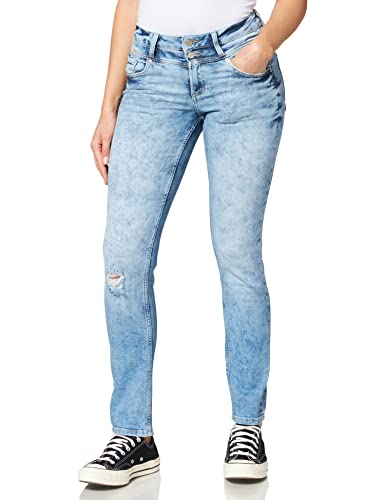 Q/S designed by Women's Hose lang Catie Slim Leg Pants, Blue Stretched den, 32/32 von QS