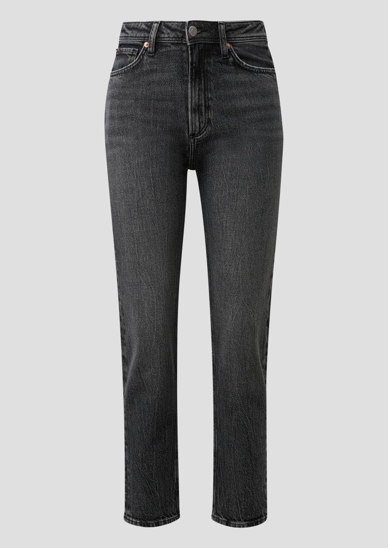 QS - Ankle-Jeans Tizie / Slim Fit / High Rise / Tapered Leg, Damen, grau von QS