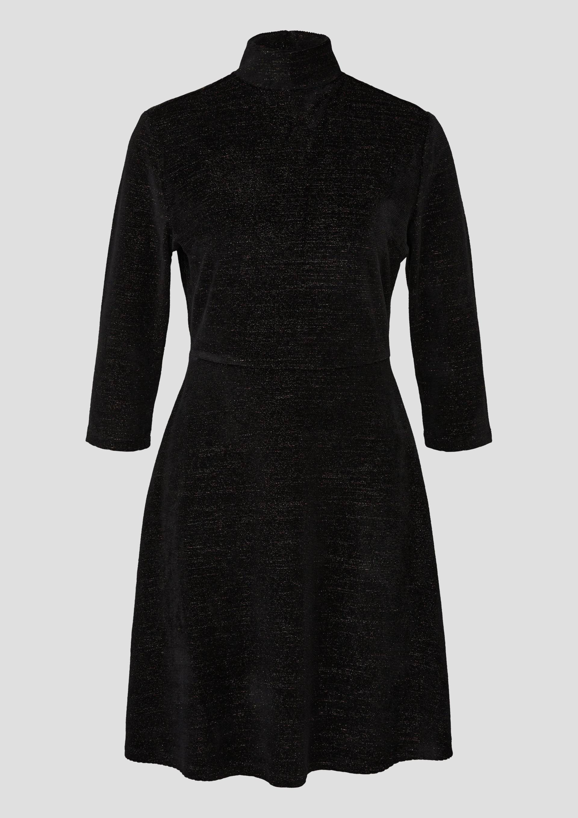 QS - Samtkleid mit Glitzer, Damen, schwarz von QS