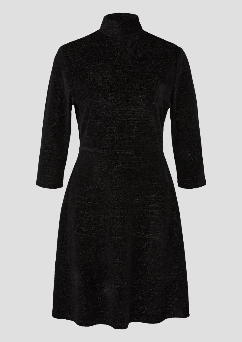 QS - Samtkleid mit Glitzer, Damen, schwarz von QS