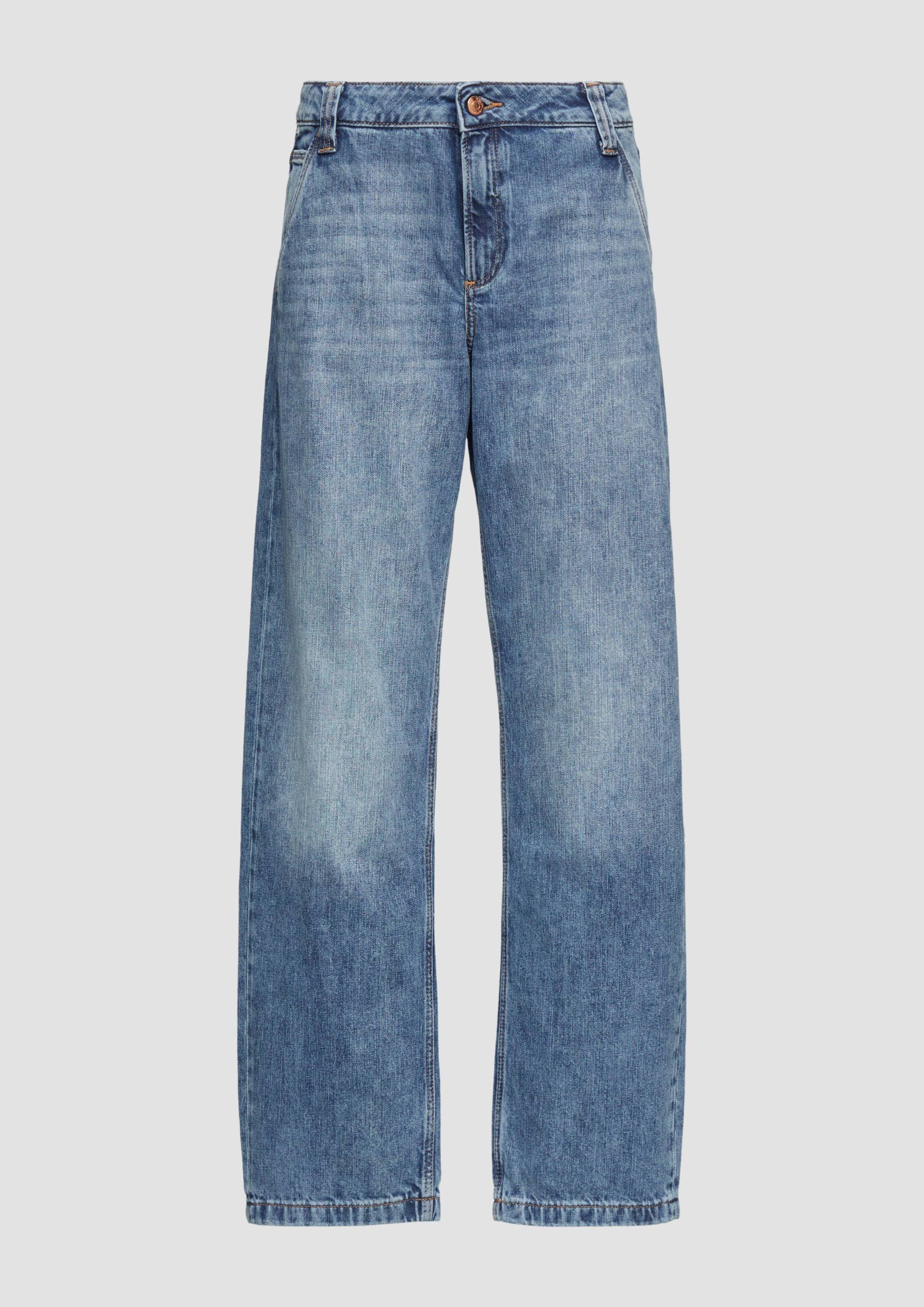 QS - Baggy Jeans / Relaxed Fit / Low Rise / Wide Leg, Damen, blau von QS