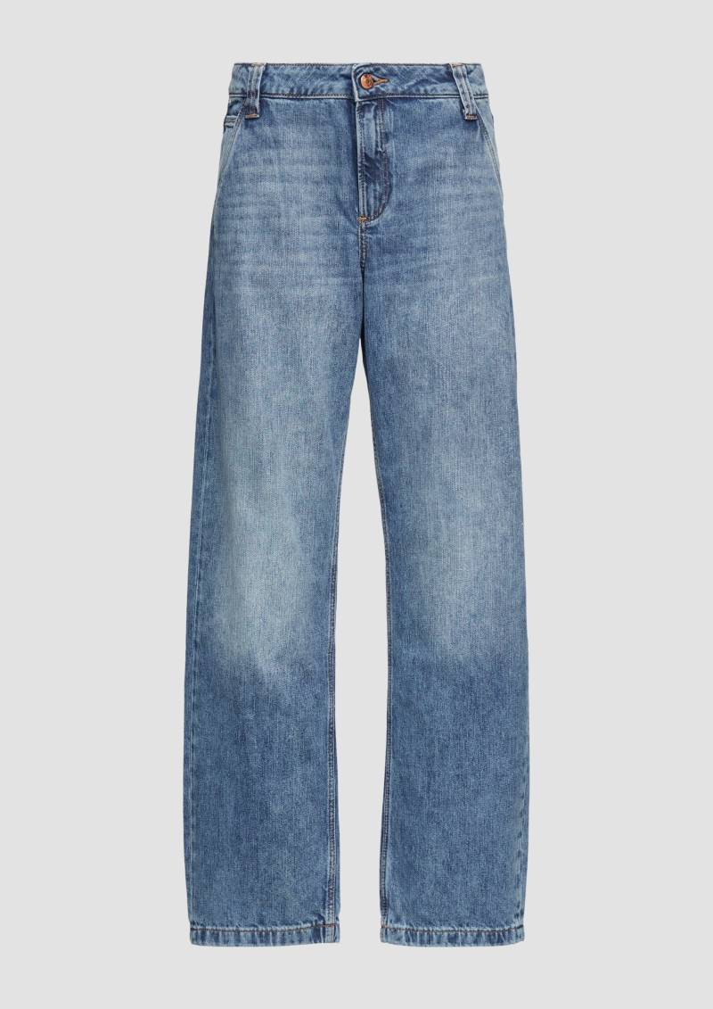 QS - Baggy Jeans / Relaxed Fit / Low Rise / Wide Leg, Damen, blau von QS