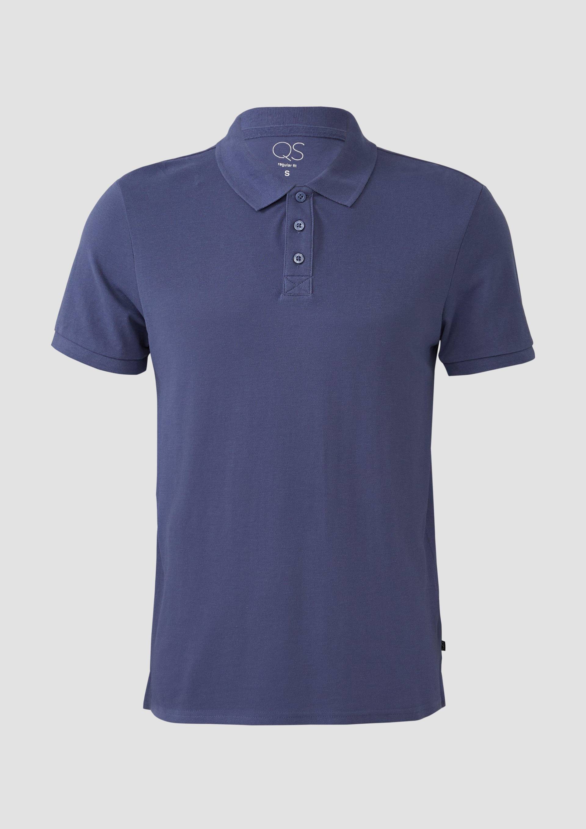 QS - Basic Polo-Shirt mit Piquéstruktur, Herren, blau von QS