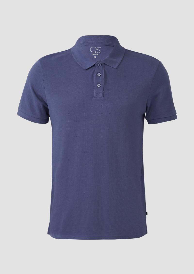 QS - Basic Polo-Shirt mit Piquéstruktur, Herren, blau von QS