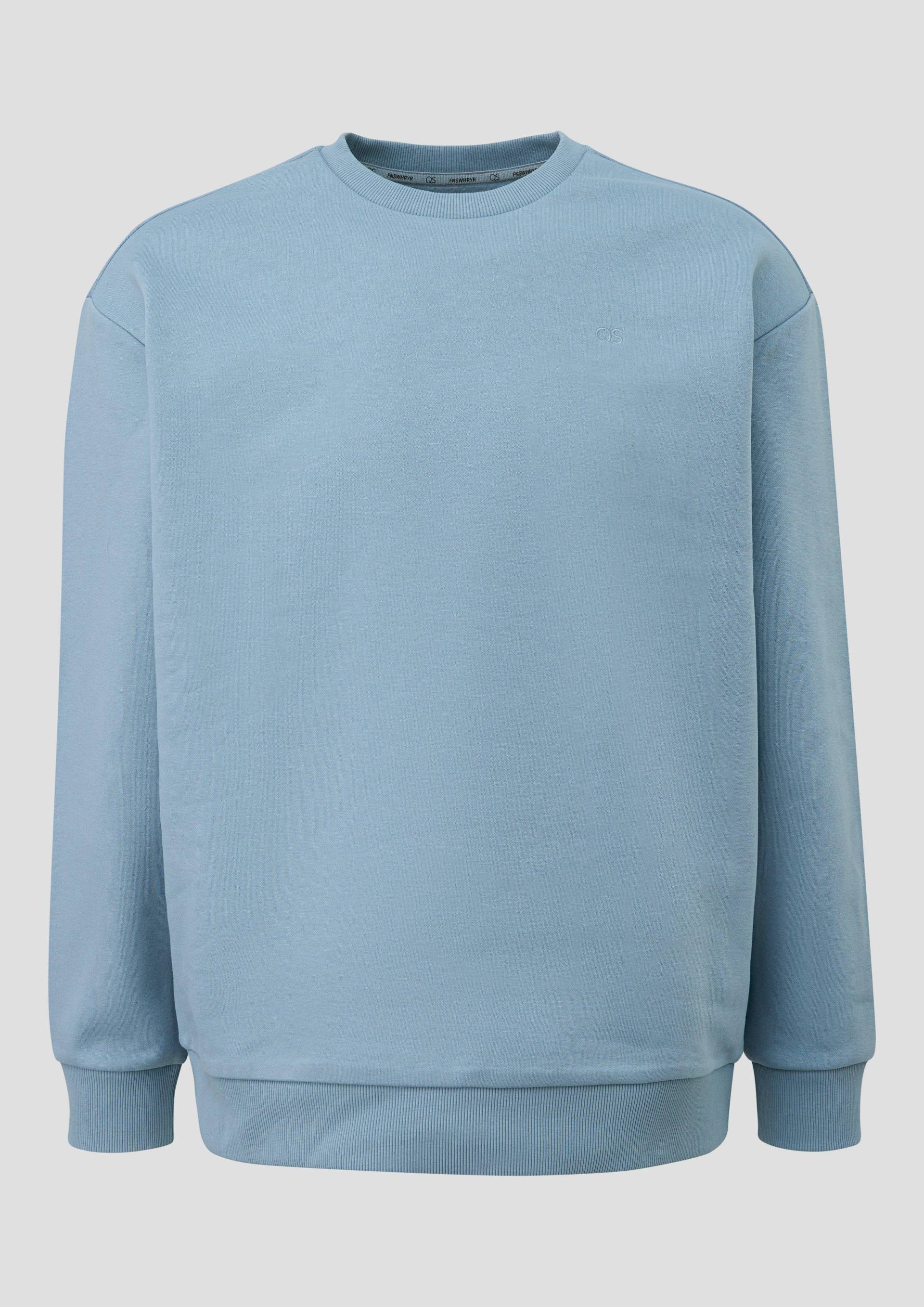 QS - Basic Rundhals Sweat mit angerauter Innenseite, Herren, blau von QS