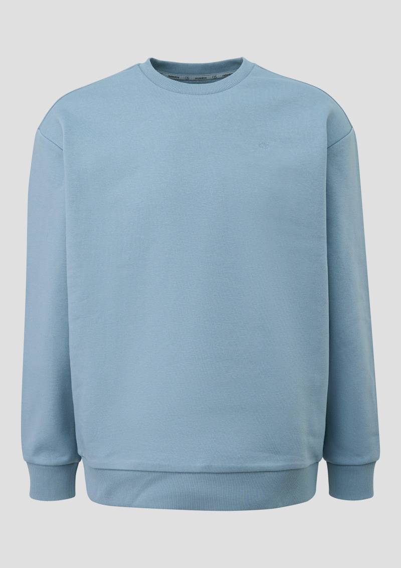 QS - Basic Rundhals Sweat mit angerauter Innenseite, Herren, blau von QS