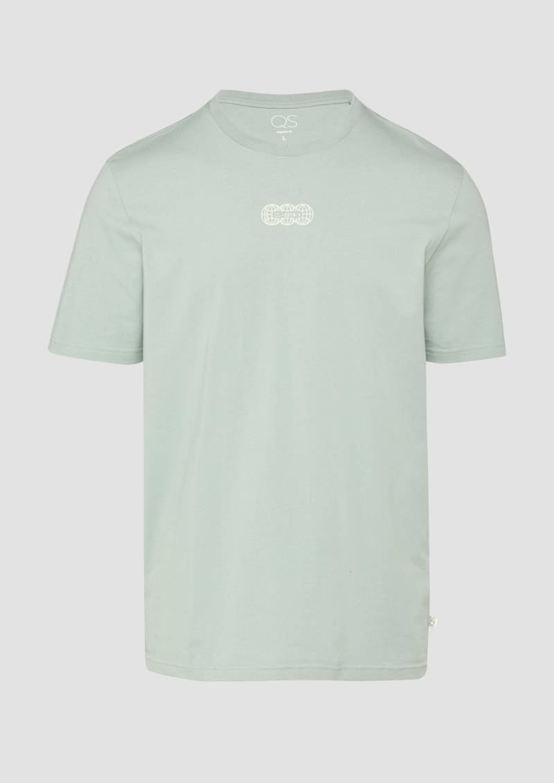 QS - Basic Rundhals T-Shirt mit Frontprint, Herren, grün QS - Basic Rundhals T-Shirt mit Frontprint, Herren, grün von QS