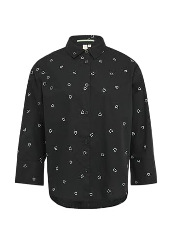 QS Baumwollbluse mit All-Over-Print schwarz 44 von QS
