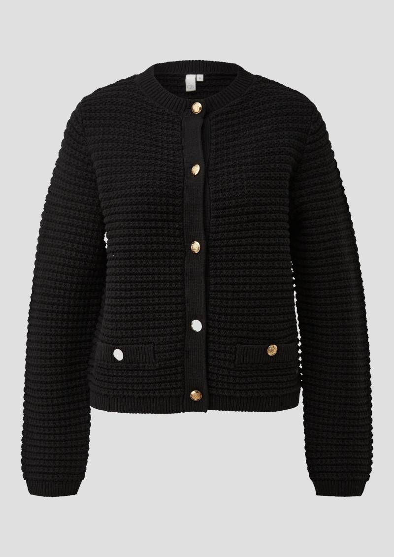 QS - Cardigan mit Strukturmuster, Damen, schwarz QS - Cardigan mit Strukturmuster, Damen, schwarz von QS