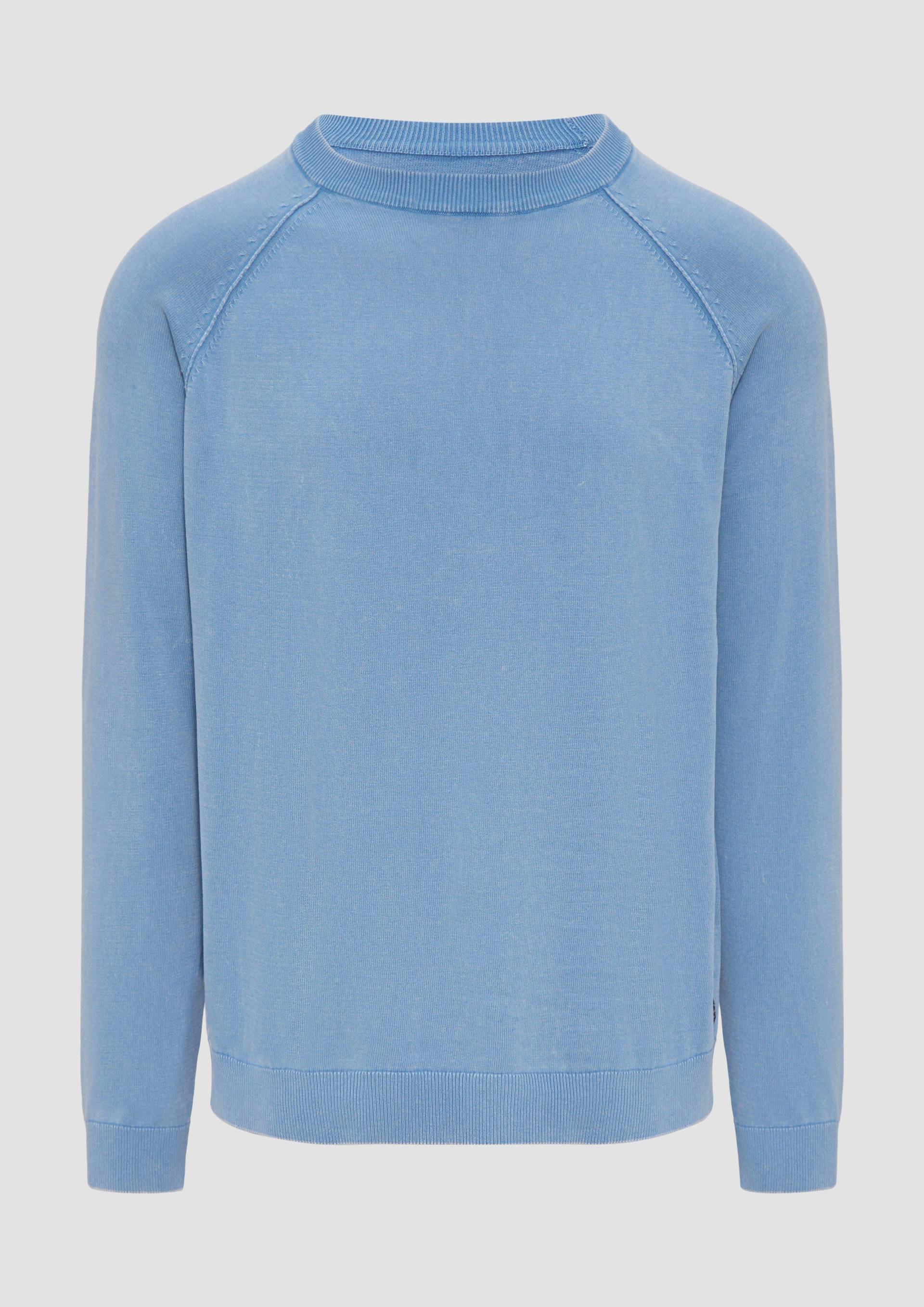 QS - Baumwollpullover im Used-Look, Herren, blau QS - Baumwollpullover im Used-Look, Herren, blau von QS