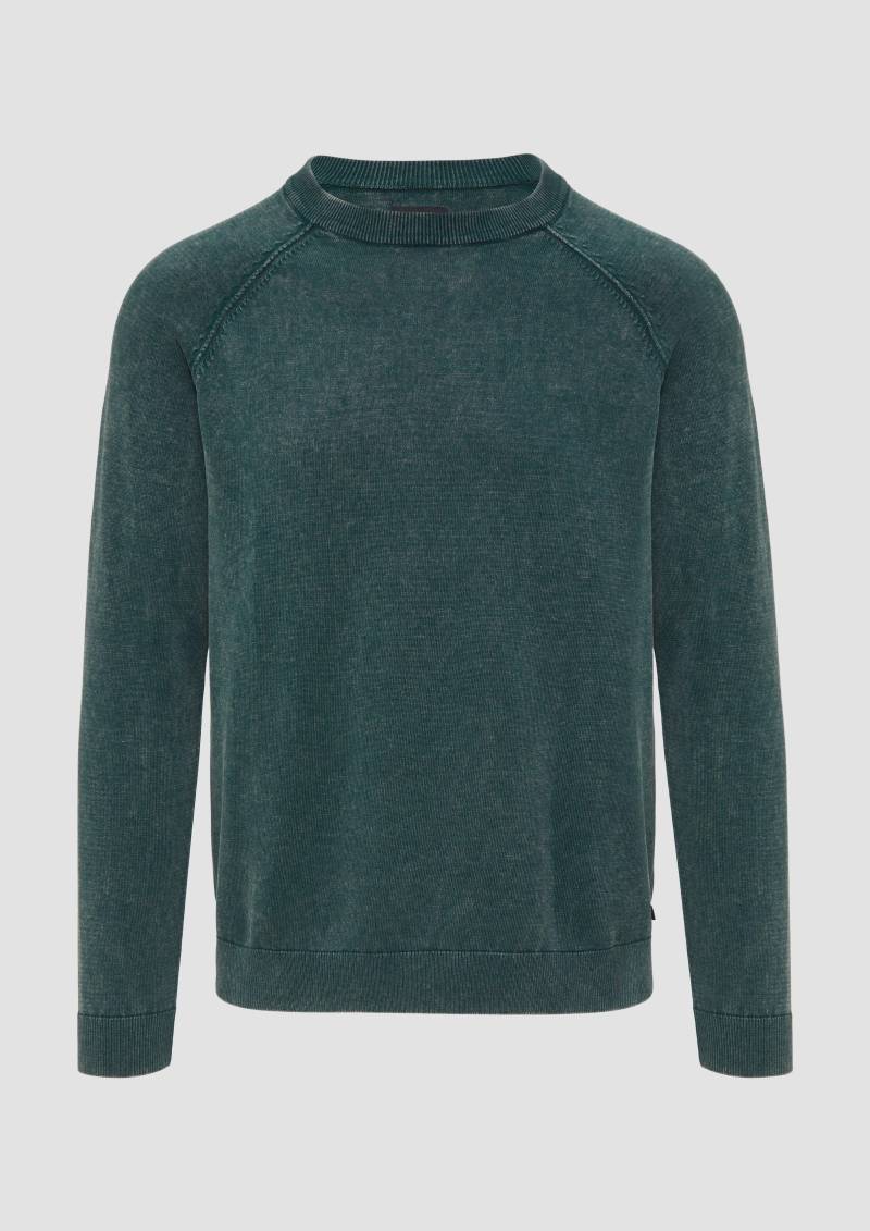 QS - Baumwollpullover im Used-Look, Herren, grün von QS