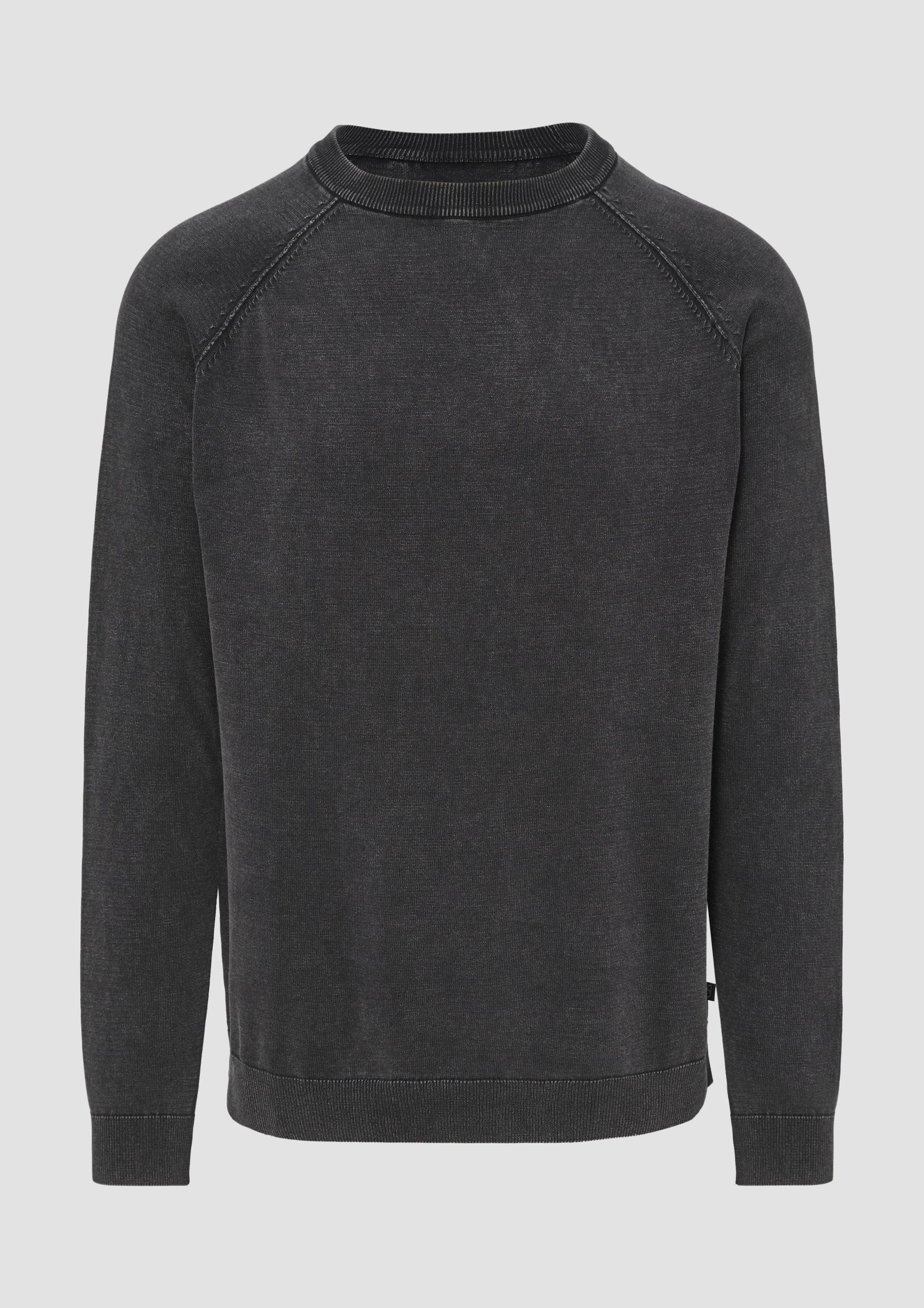 QS - Baumwollpullover im Used-Look, Herren, schwarz von QS