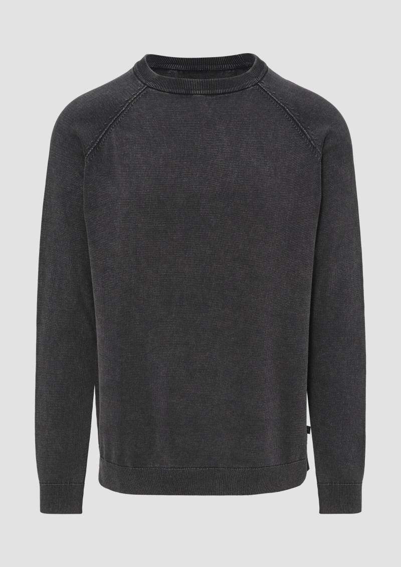 QS - Baumwollpullover im Used-Look, Herren, schwarz von QS