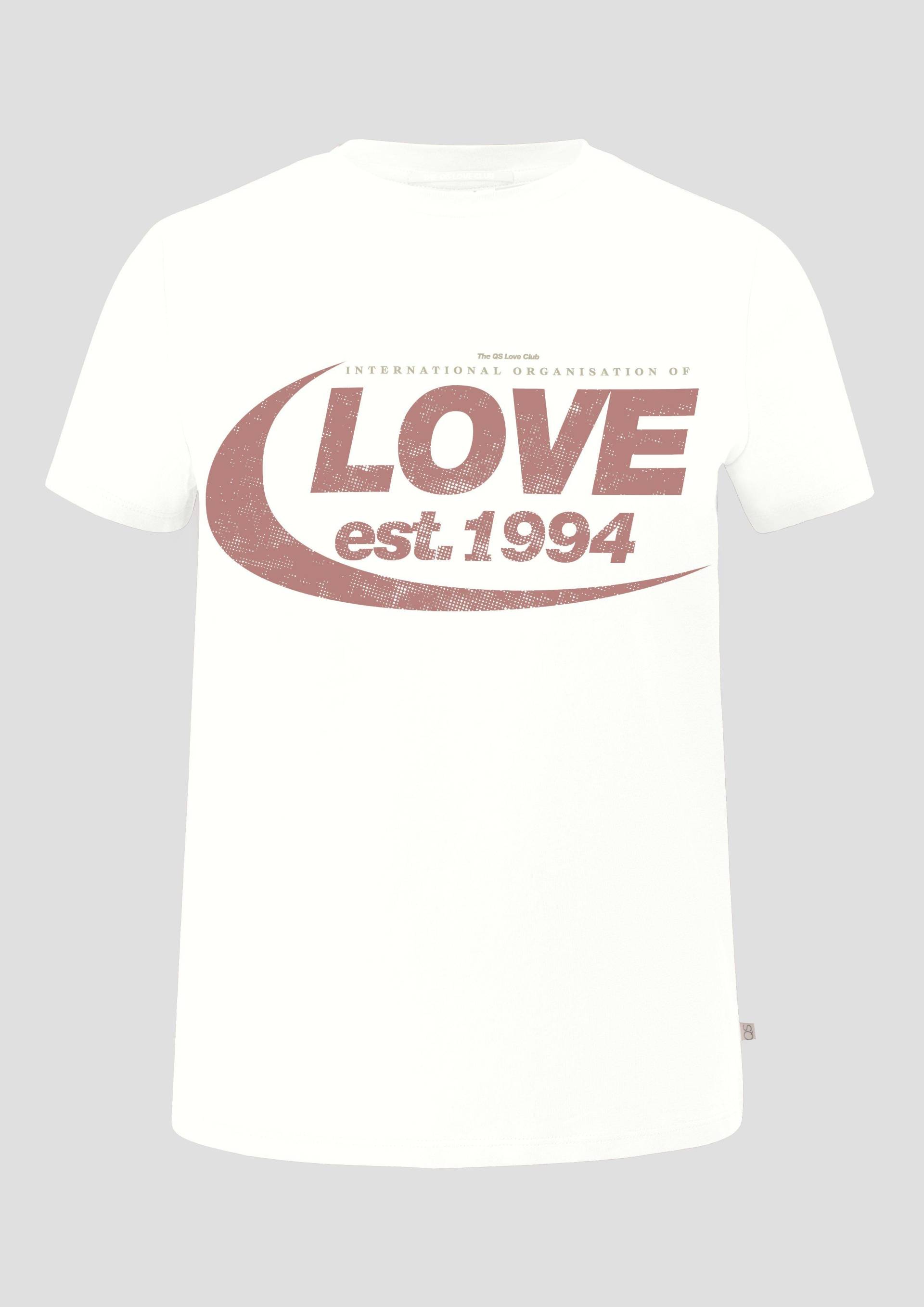 QS - Baumwollshirt mit Frontprint, Damen, weiß von QS