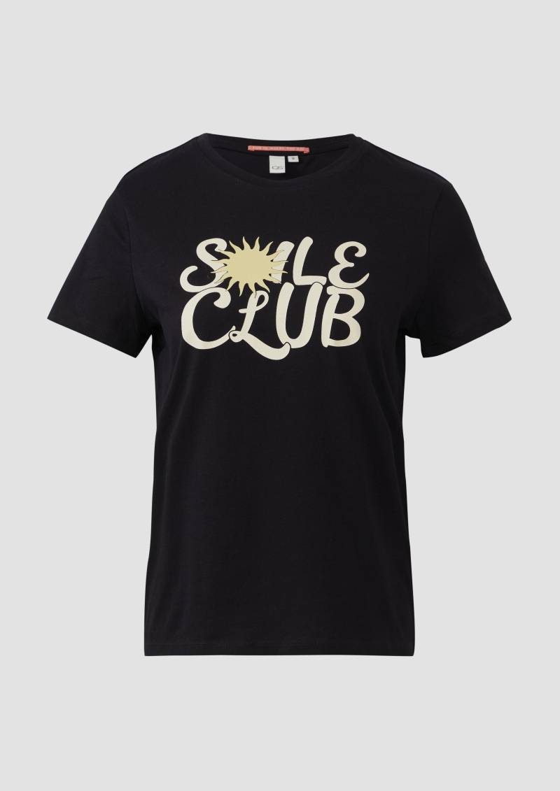 QS - Baumwollshirt mit Frontprint, Damen, schwarz QS - Baumwollshirt mit Frontprint, Damen, schwarz von QS