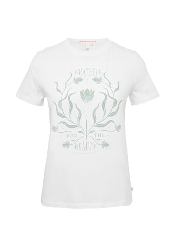 QS Baumwollshirt mit Frontprint weiß S von QS