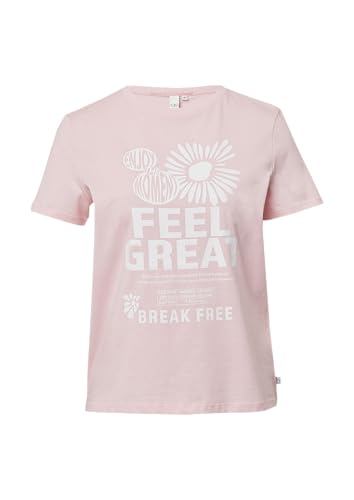 QS Baumwollshirt mit Frontprint zartrosa XXL von QS