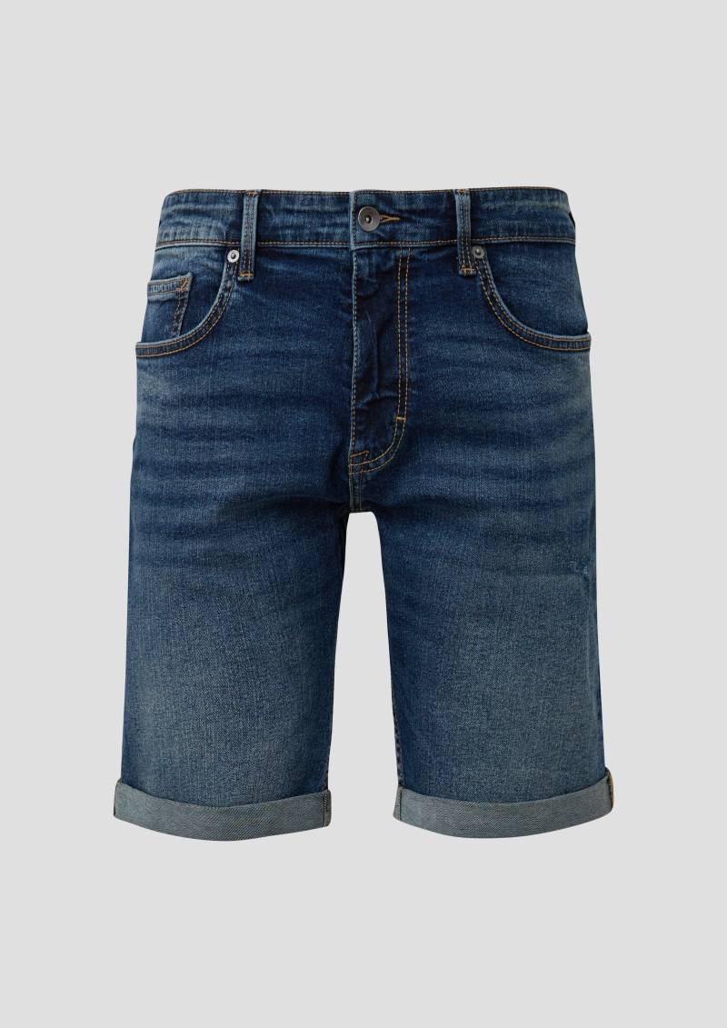 QS - Bermuda Jeans John / Regular Fit / Mid Rise / Straight Leg, Herren, blau von QS