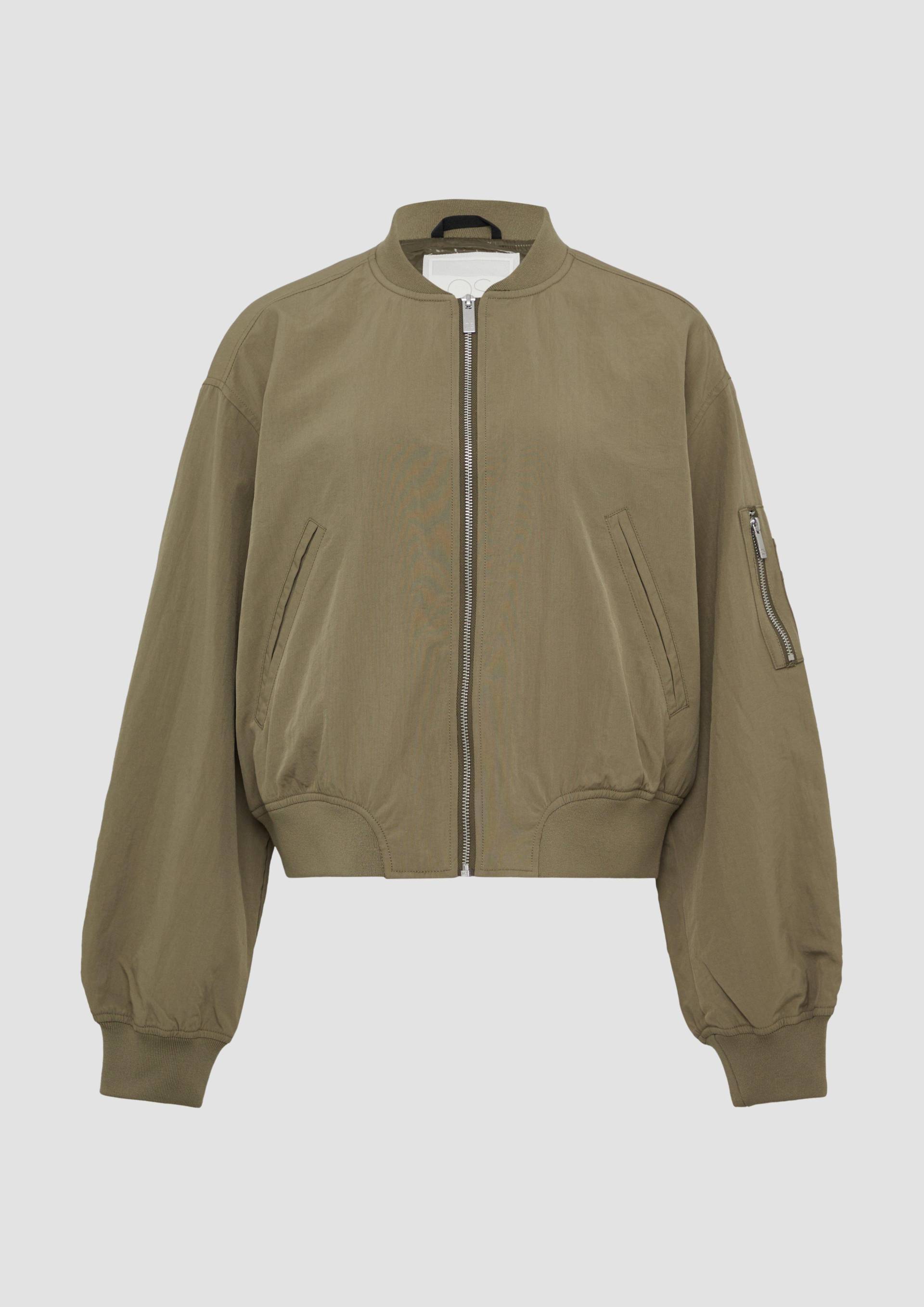 QS - Blouson mit Stehkragen und Rippbündchen, Damen, Grün QS - Blouson mit Stehkragen und Rippbündchen, Damen, Grün von QS