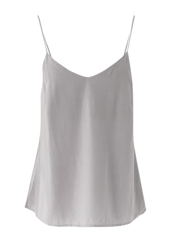 QS Damen 2147314 Satin Trägertop, Grey 9203, 36 von QS