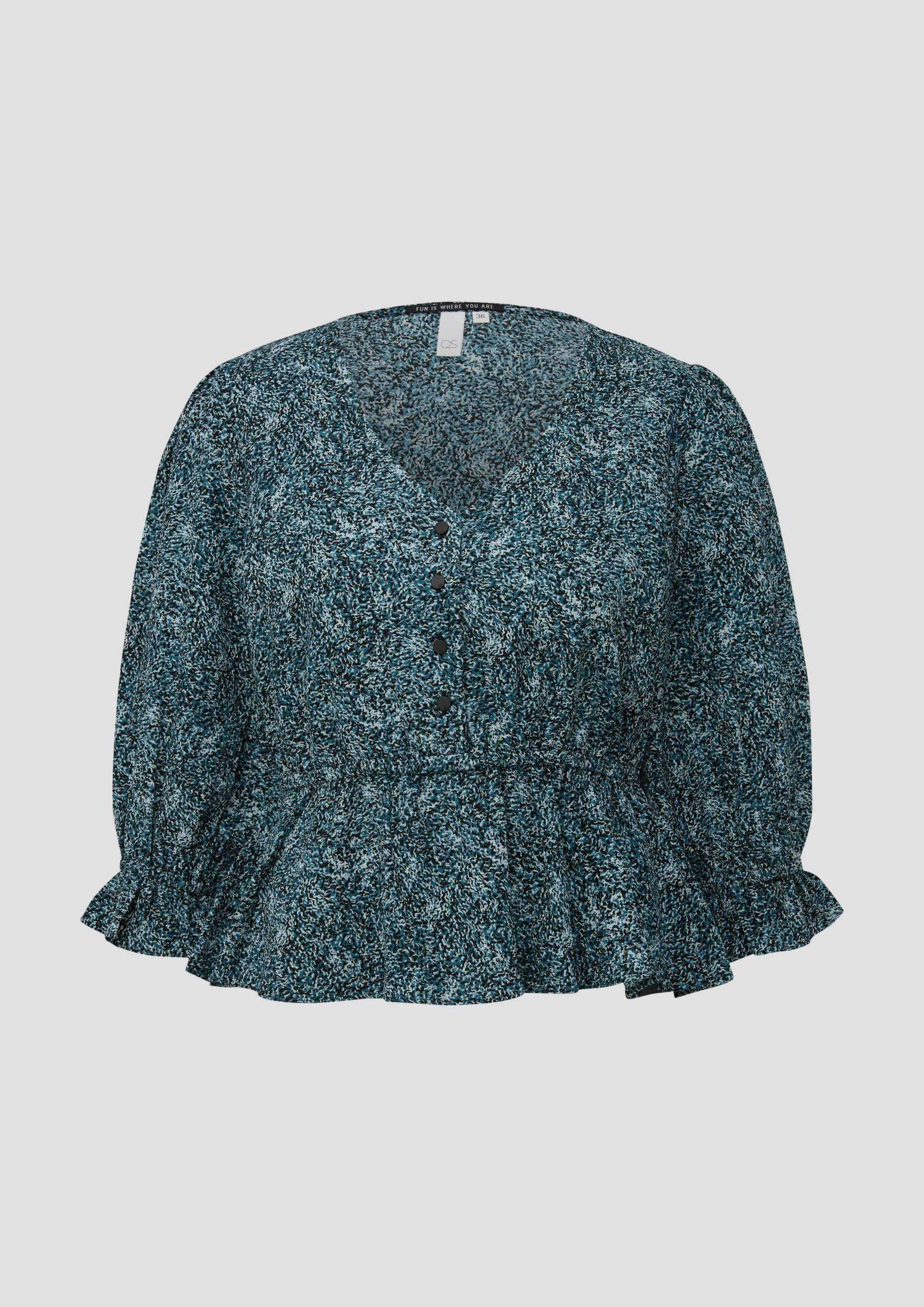 QS - Bluse mit All-over-Muster, Damen, Blau von QS