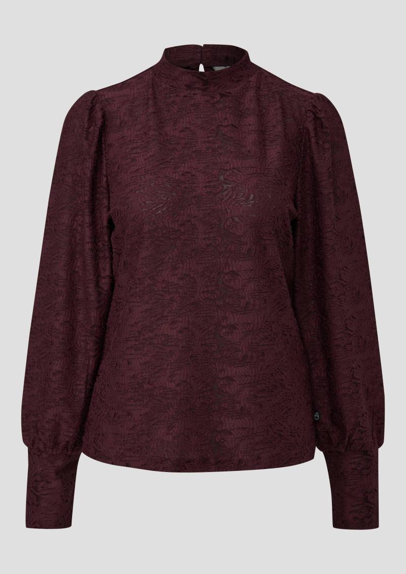 QS - Blusenshirt mit abstraktem Jaquardmuster, Damen, lila von QS