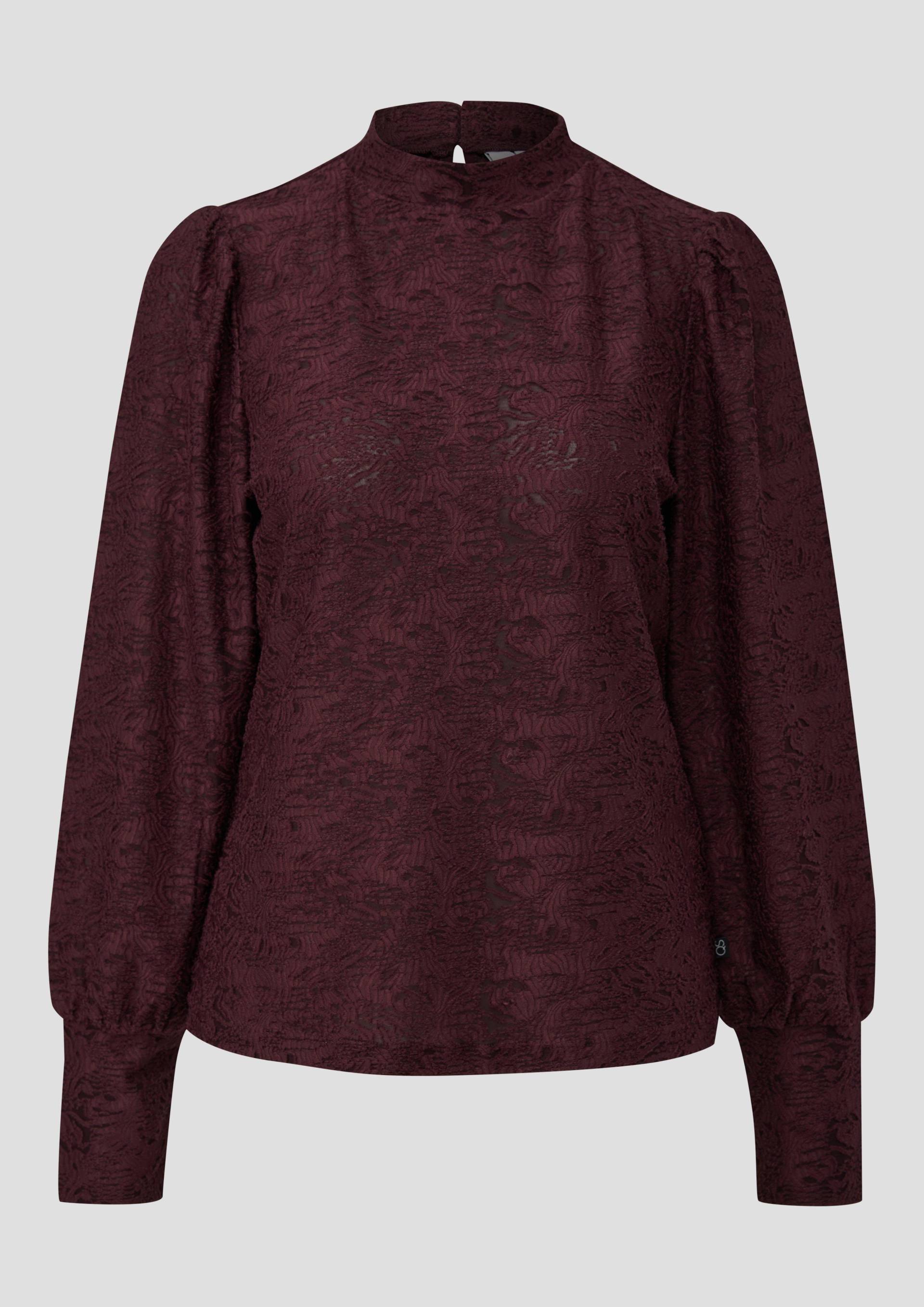 QS - Blusenshirt mit abstraktem Jaquardmuster, Damen, lila von QS