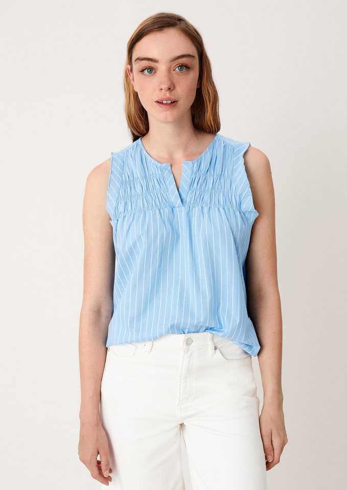 QS Blusentop Bluse Oversize Baumwollbluse mit Allovermuster von QS