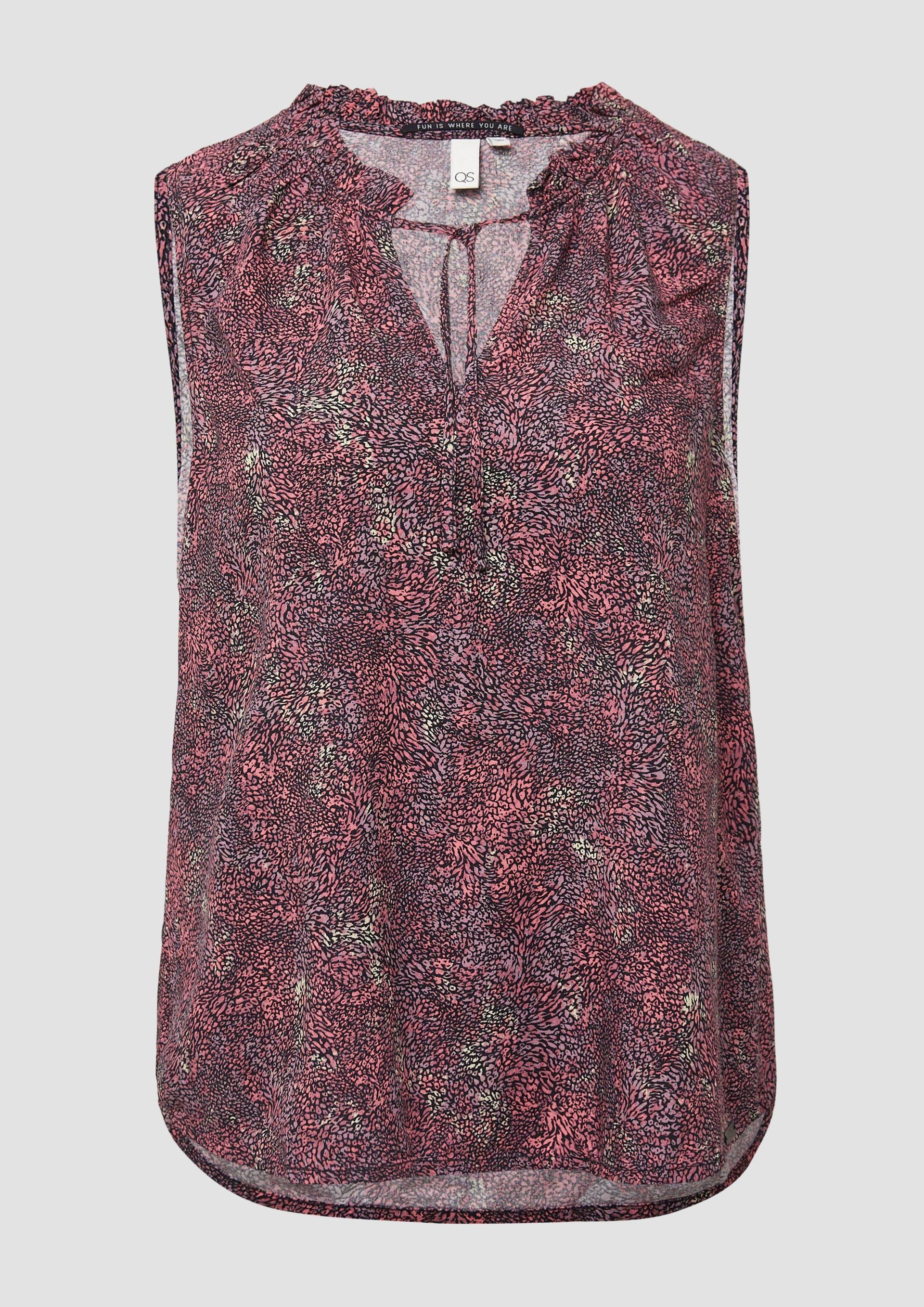 QS - Blusentop aus Viskose, Damen, mehrfarbig|pink von QS