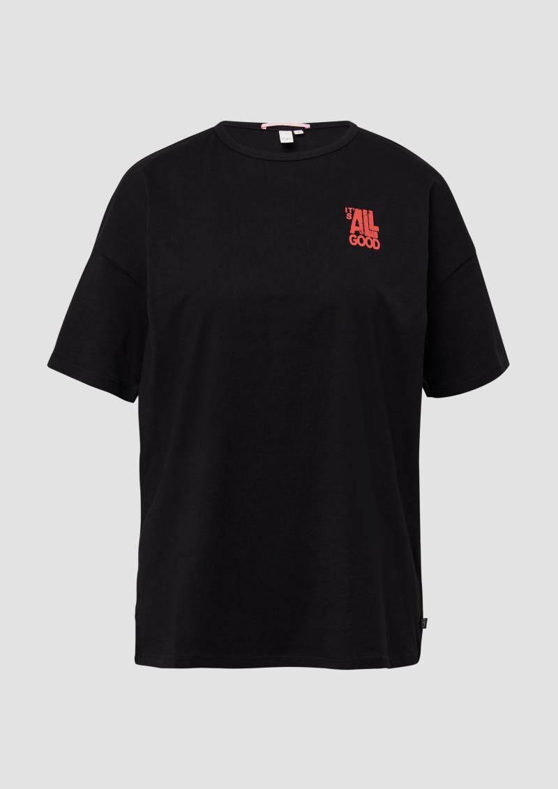 QS - Boyfriend-Shirt mit Front- und Backprint, Damen, schwarz QS - Boyfriend-Shirt mit Front- und Backprint, Damen, schwarz von QS