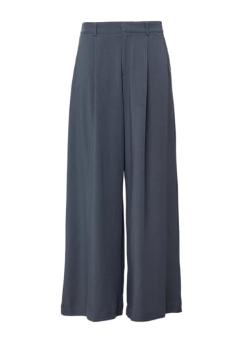 QS Bundfaltenhose mit weitem Bein x Vanessa Mai dunkelgrau 42/30 von QS