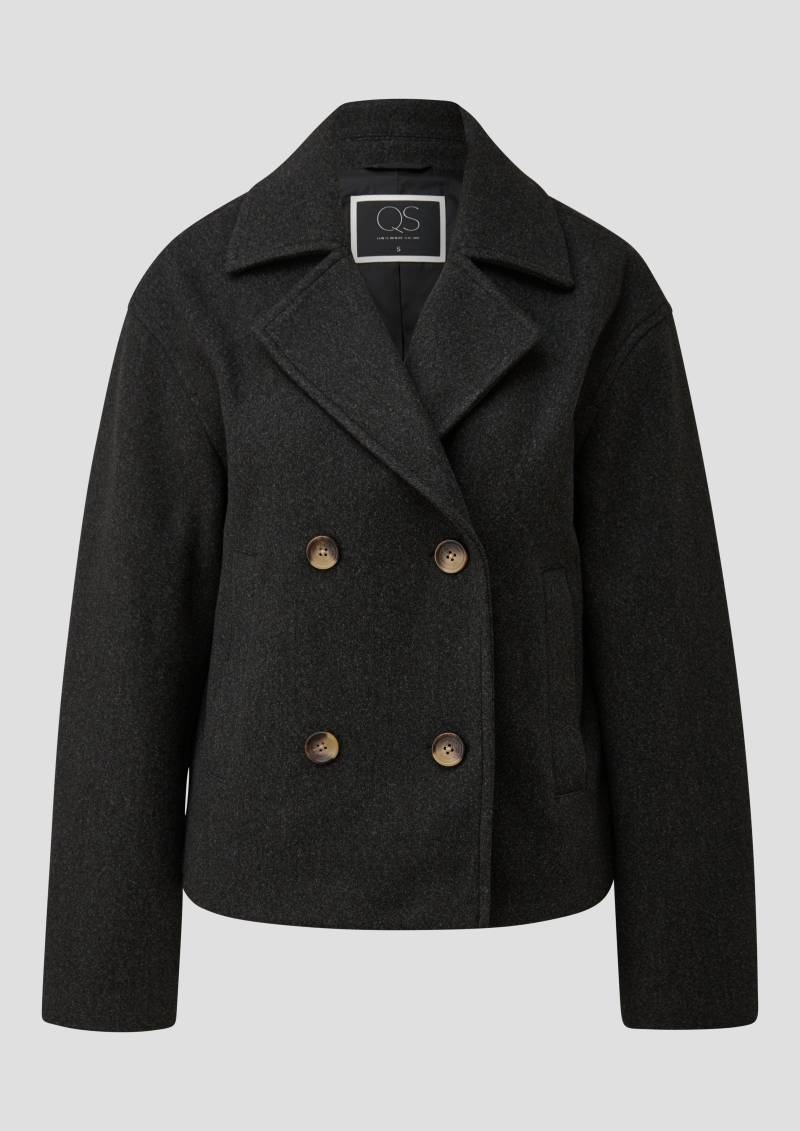 QS - Cabanjacke in Wolloptik, Damen, schwarz von QS