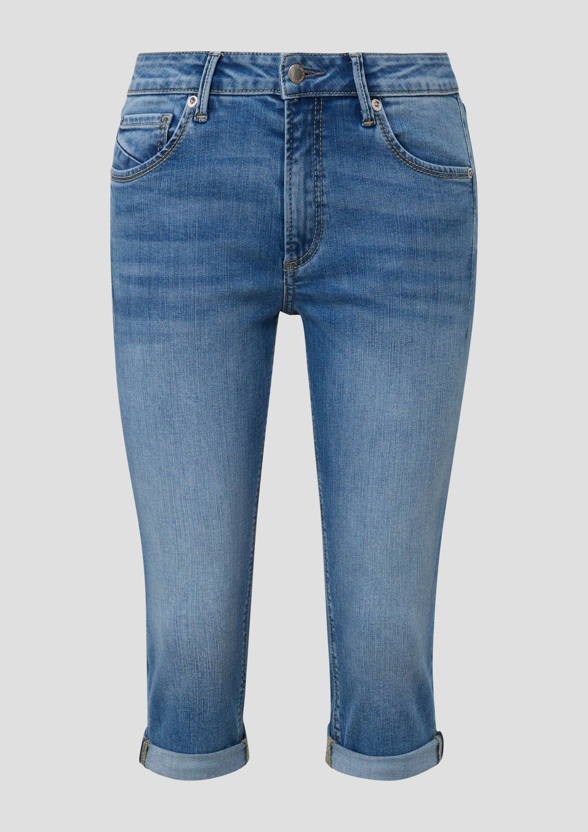 QS - Capri-Jeans Catie / Slim Fit / Mid Rise / Slim Leg, Damen, blau von QS