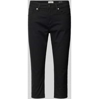 QS Caprihose in unifarbenem Design in Black, Größe 34 von QS