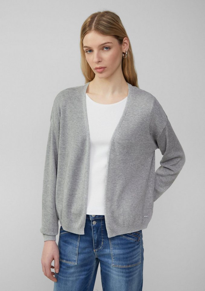 QS Cardigan Strickjacke Strickjacke mit überschnittener Schulter von QS