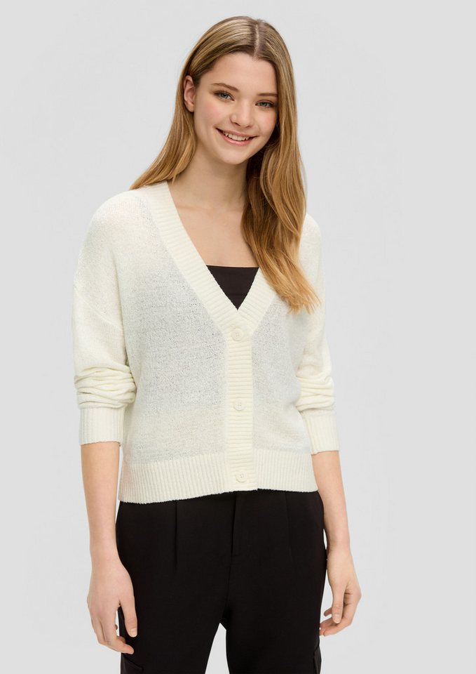 QS Cardigan Strickjacke Verkürzte Strickjacke mit Knöpfen von QS