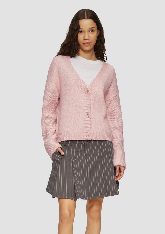 QS Cardigan Strickjacke Weiche Strickjacke in melierter Optik von QS