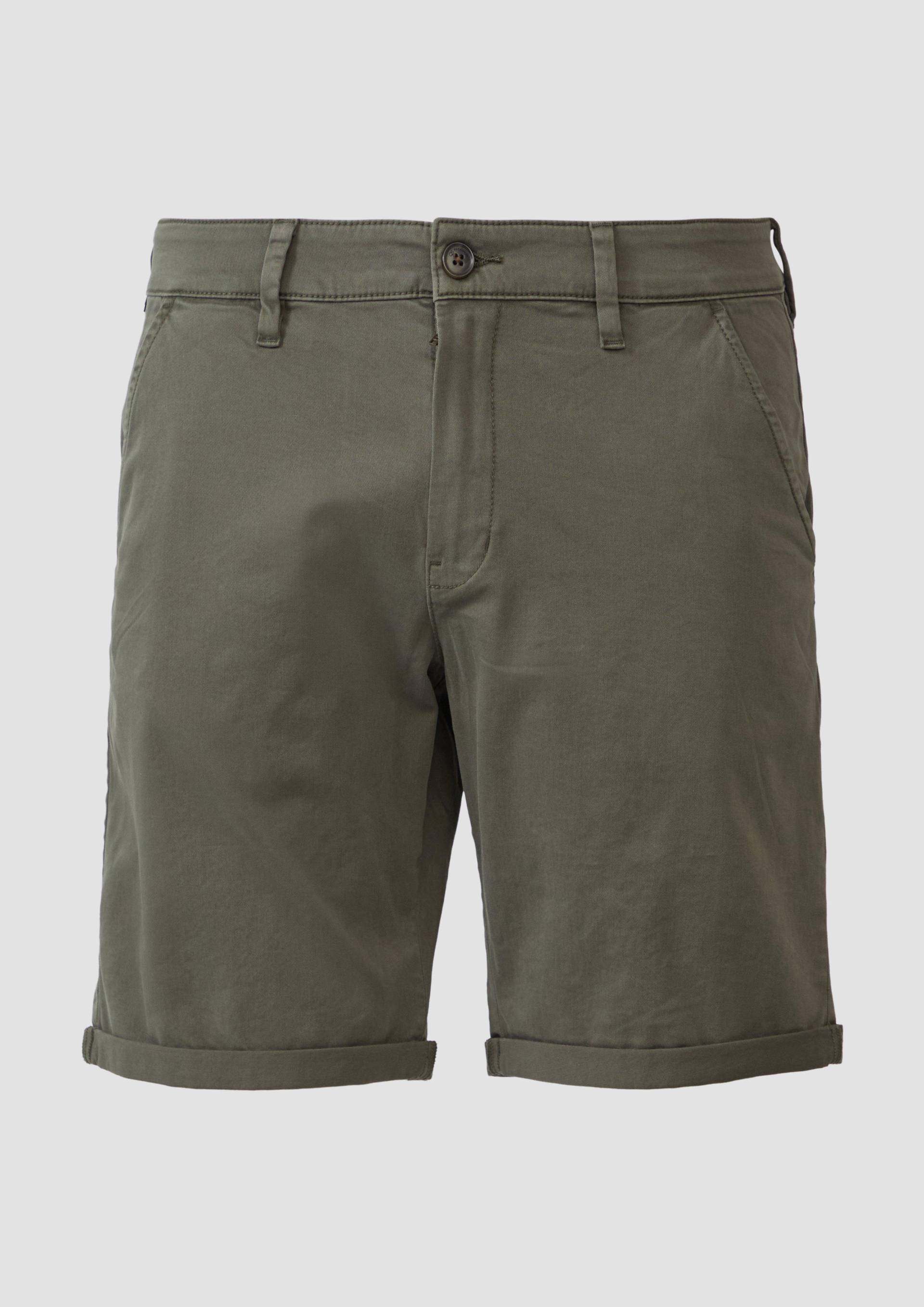 QS - Chino-Shorts John aus Baumwollstretch mit fixiertem Turn-up, Herren, Grün QS - Chino-Shorts John aus Baumwollstretch mit fixiertem Turn-up, Herren, Grün von QS