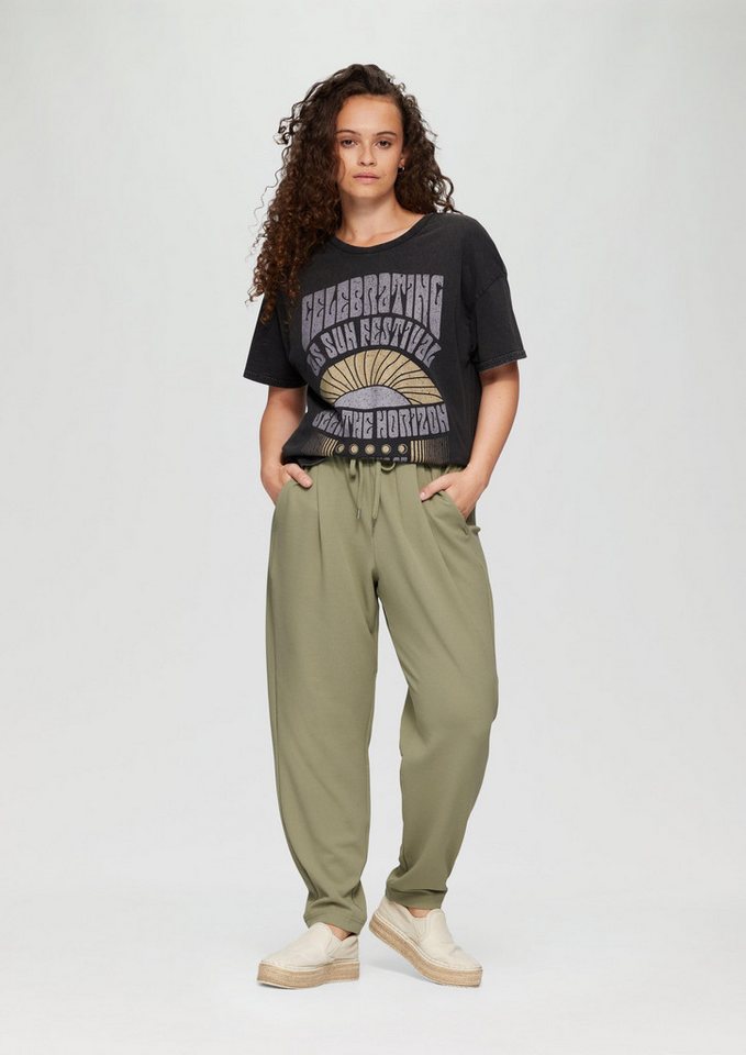 QS Chinos Hose Jogpants aus Interlock-Crêpe von QS